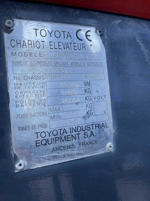 Електричний навантажувач Toyota FBMF20 2т 80V
