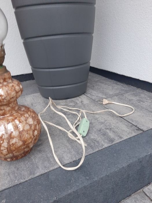 Stara,ceramiczna lampa stołowa