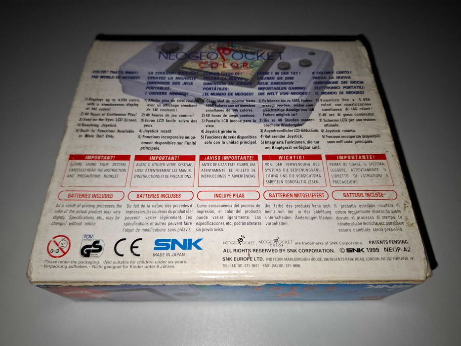 Neo Geo Pocket Color Blue komplet w pudełku NGP NeoGeo