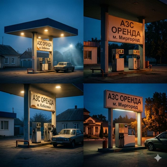 Дві діючі АЗС в оренду м. Миргород і м. Кобеляки Полтавської області