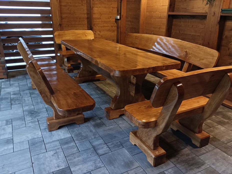 Zestaw Ogrodowy 200 cm stół plus ławy, meble Ogrodowe. Producent