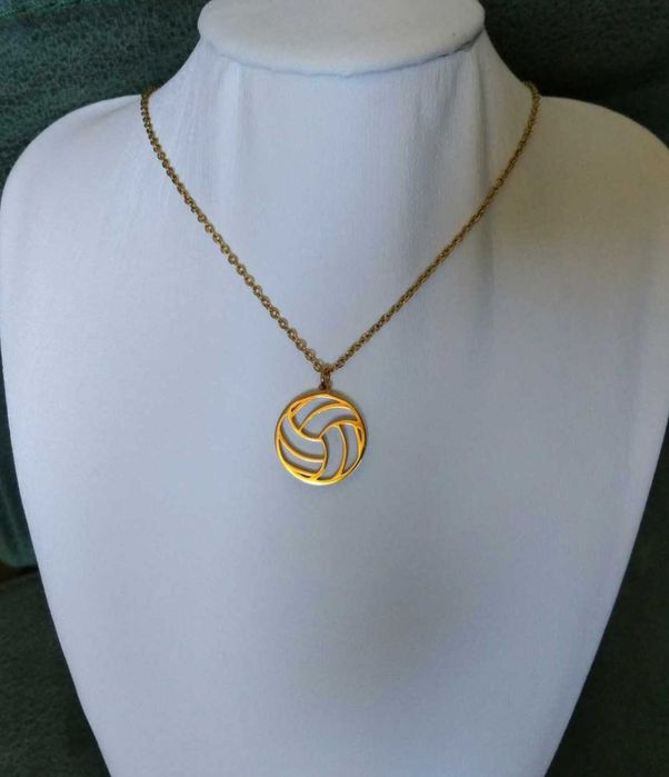 Colar Aço Dourado c/ Bola NOVO