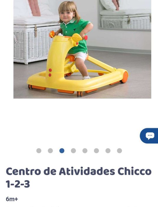 Voador, andarilho e triciclo chicco 3 em 1