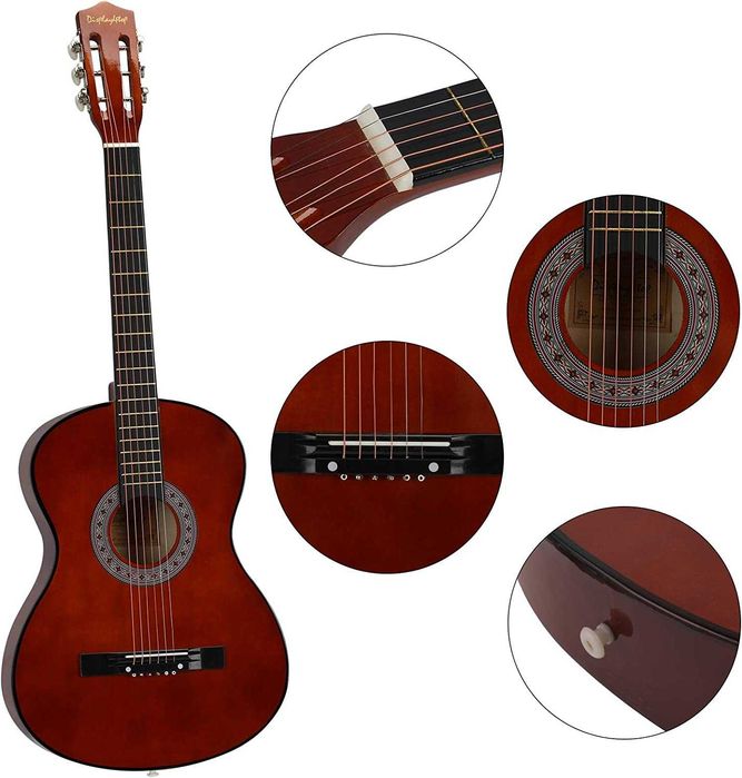 Guitarra acústica de 98 polegadas, para principiantes (castanho)