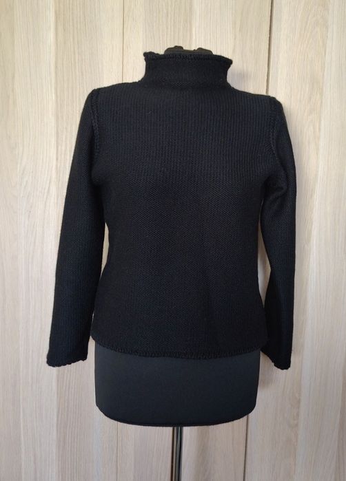 Czarny półgolf damski 50% merino wełna 7/8 rękaw XS/S/M