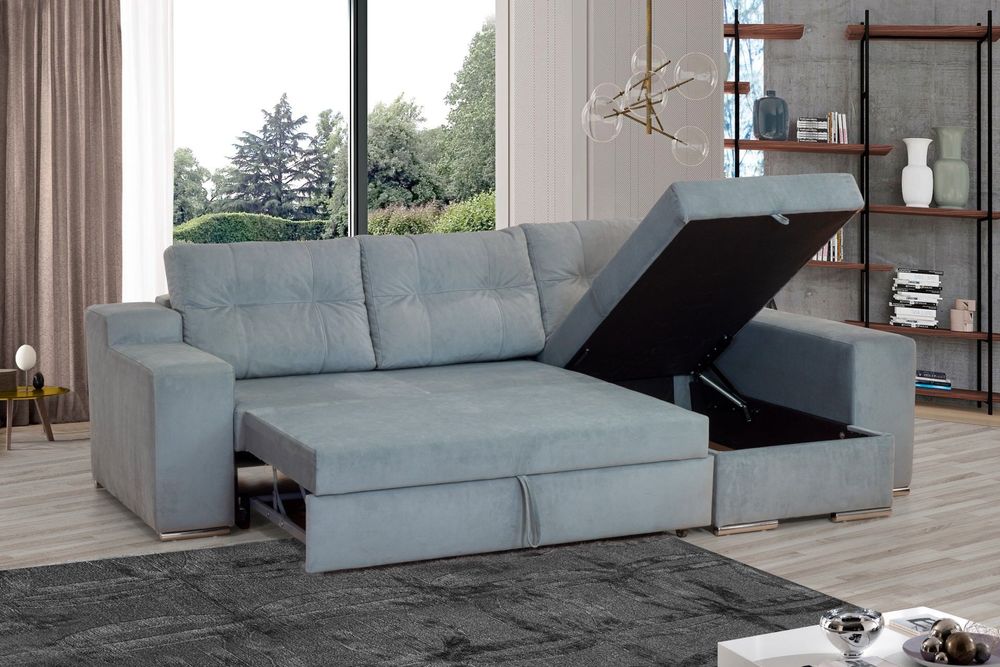 Sofá Cama Chaise Longue com Baú