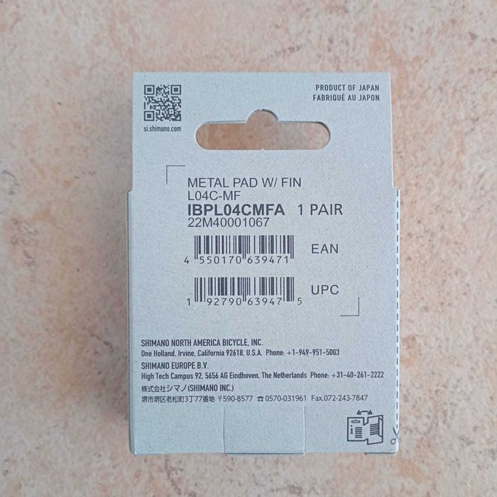 Pastilhas de travão de disco Shimano BP-L04C-MF