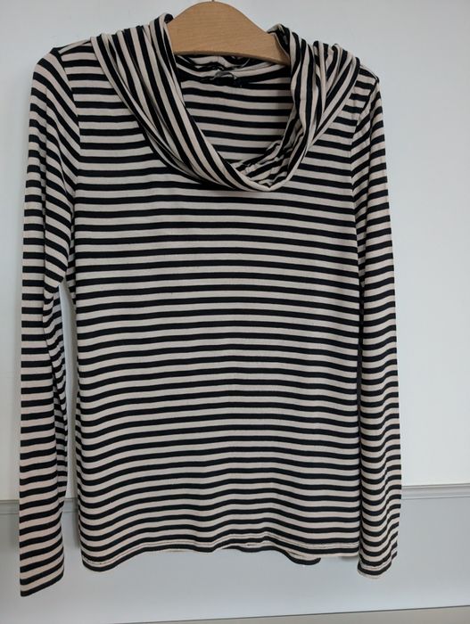 Cienki wiskozowy golf H&M Basic.w paski. Rozm M/L