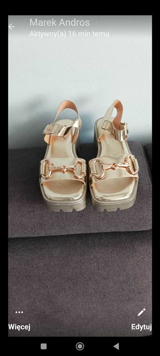 Sandały damskie złote 36