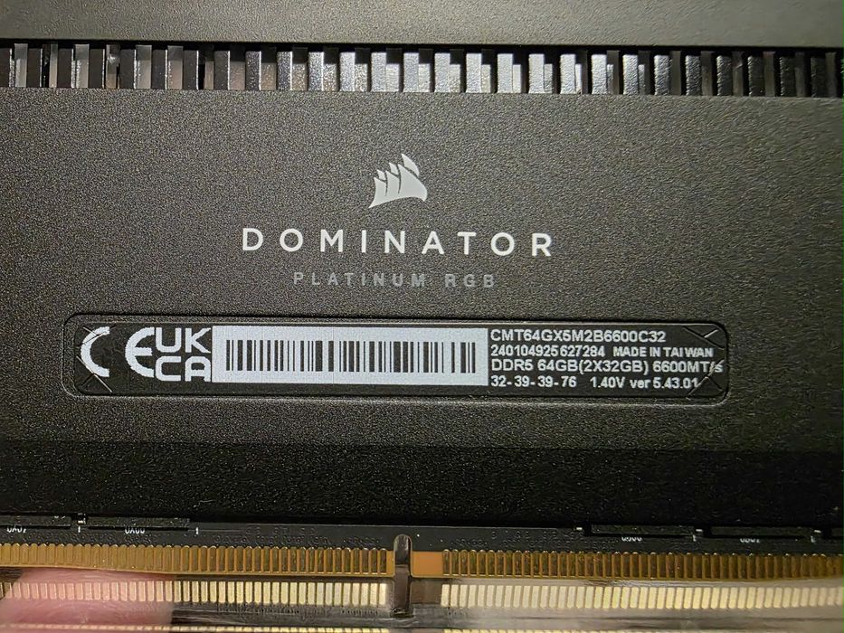 Corsair DOMINATOR PLATINUM RGB DDR5 64 Gb (6600 MHz) (Kit 32 Gb x 2)