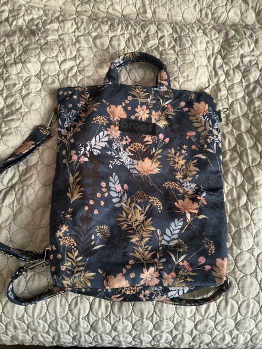 Niebieska PROPS props  kwiaty 2w1 A4 torba na ramię do ręki plecak
