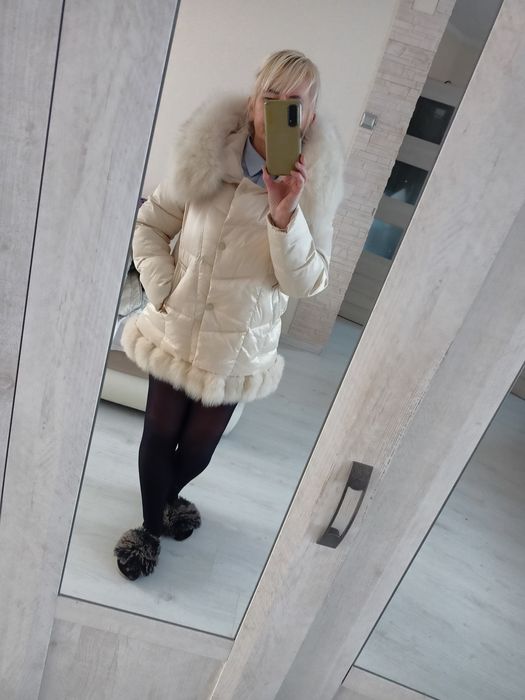 Ekskluzywna kurtka puchowa z naturalnym futrem Liza Bruce