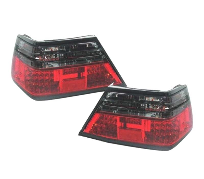 FAROLINS TRASEIROS MERCEDES E W124 85-95 LED VERMELHO PRETO