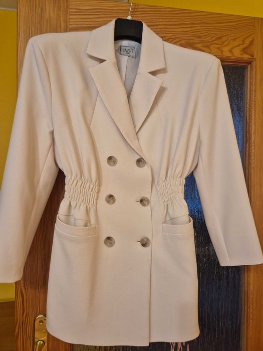 Kurtka marynarkowa damska kremowa SLAY