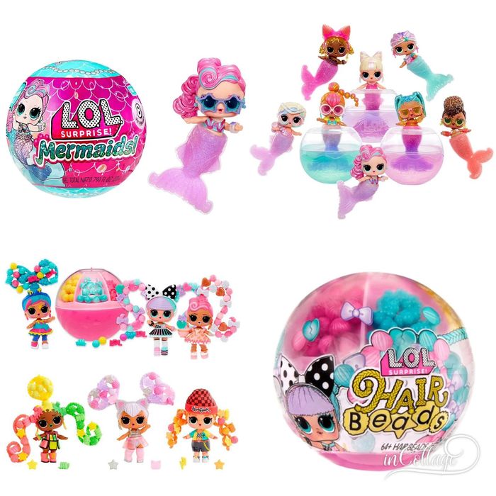 LOL neon pop Surprise Mermaids русалка  Surprise Hair Beads