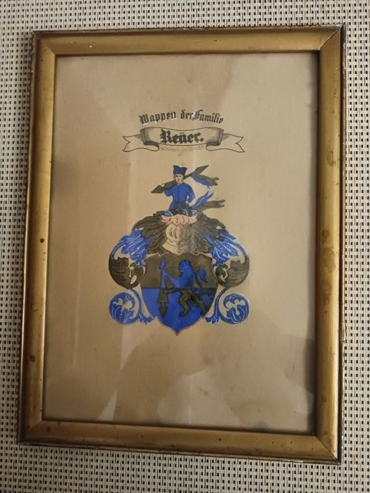 Antyk 100 letni herb rodu Reuer