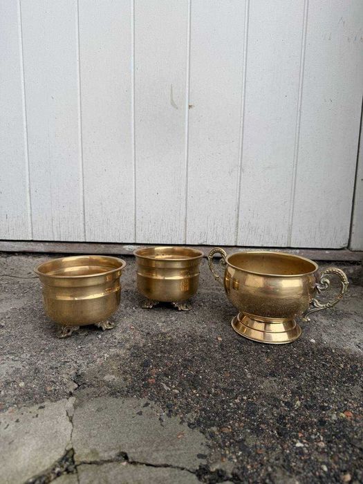 Винтажное латунное кашпо/Цена за 1 штуку