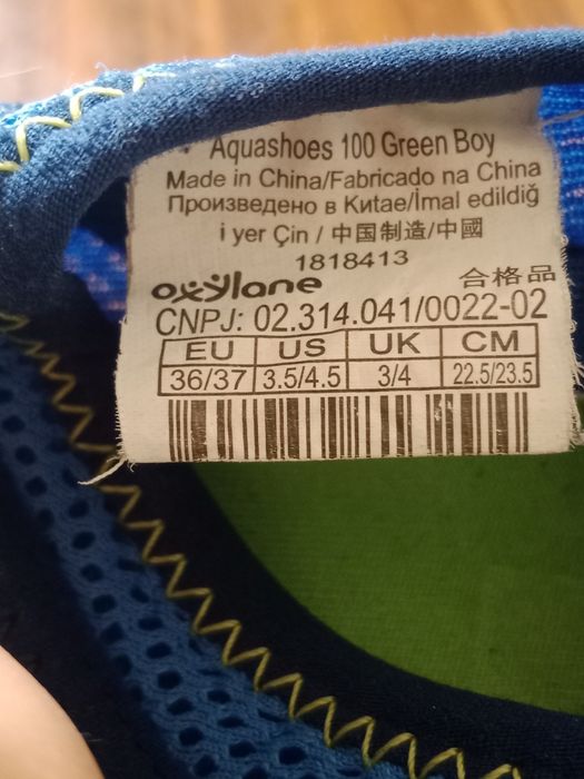 Sapatos aquáticos infantis — como novos! Tamanho 36/37