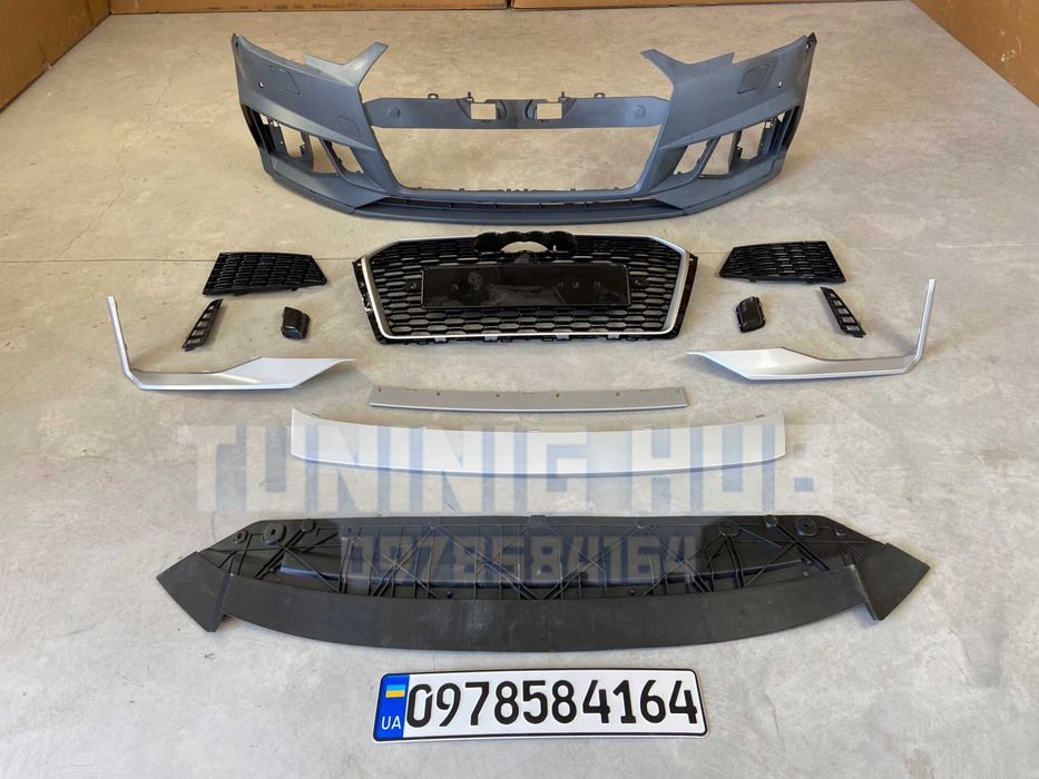 бампер Audi A4 B9 (2015-2019) RS4 бампер передний ауди а4 б9 решетка