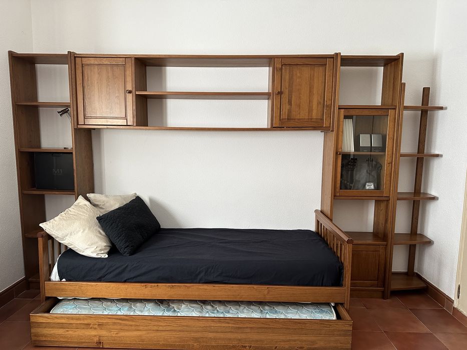 Cama com Cama-gavetão + Móvel de Arrumação