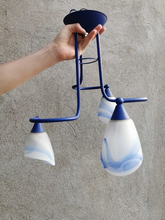 Żyrandol niebieski + ramki na zdjęcia