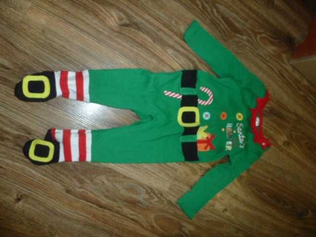 Новогодний человечек слип помощник Санты на 6-9 мес