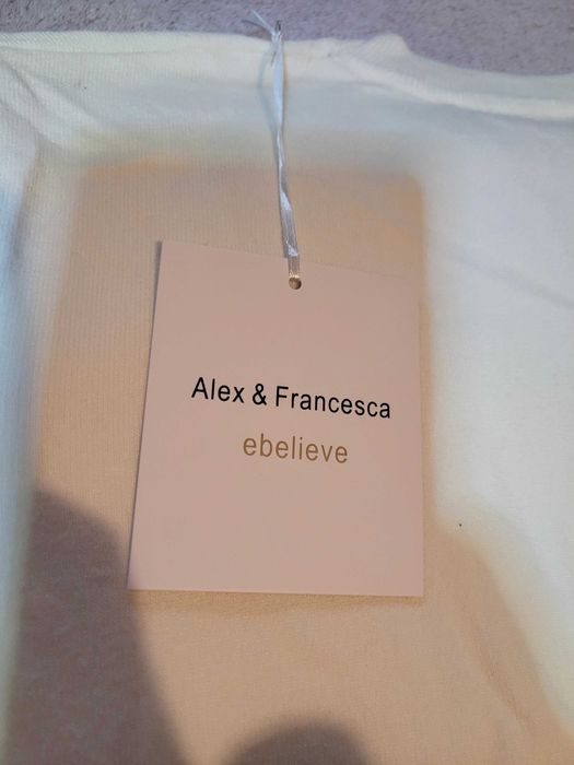 Sweterek kremowy L, bawełna, kaszmir