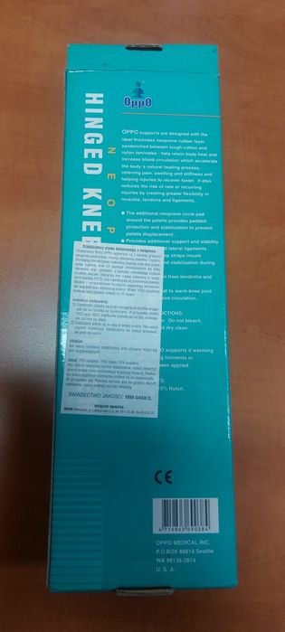 Orteza oppo stabilizator stawu kolanowego z neoprenu beż roz s
