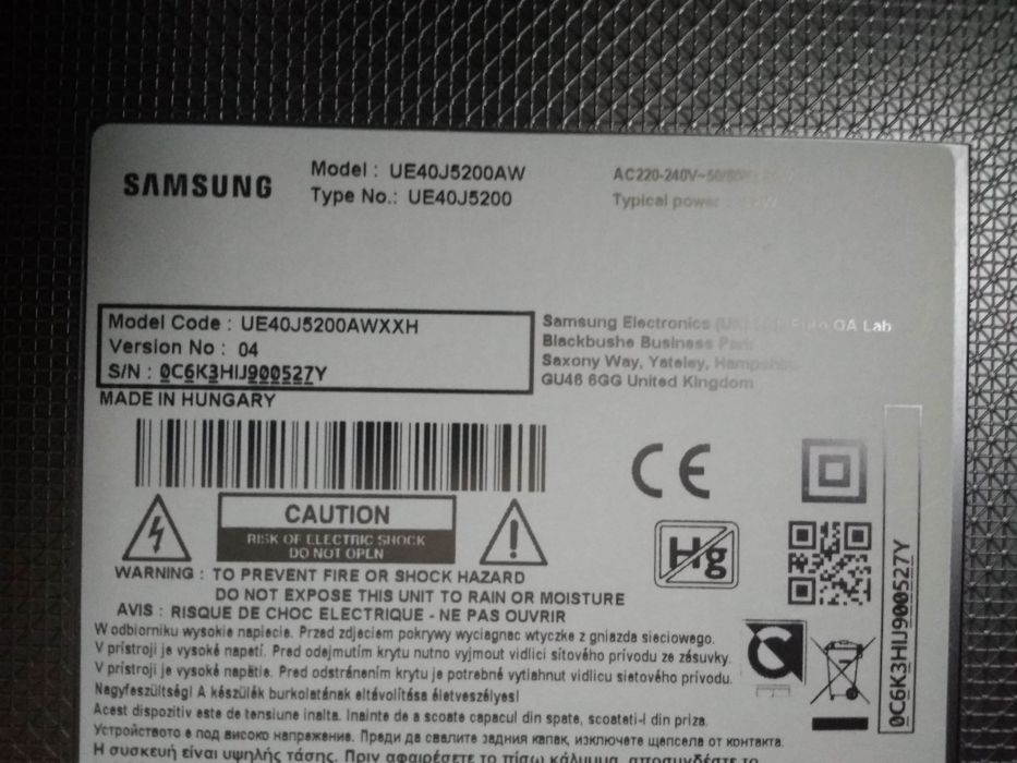 Telewizor Tv Samsung 40 cali ue40j5200aw zasilacz części
