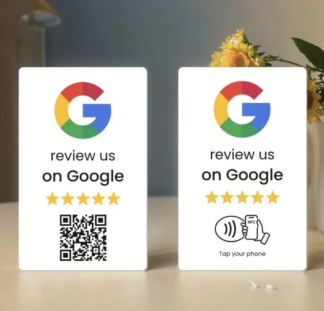 Placa NFC + QR Code para Avaliações Google – Receba Mais Reviews