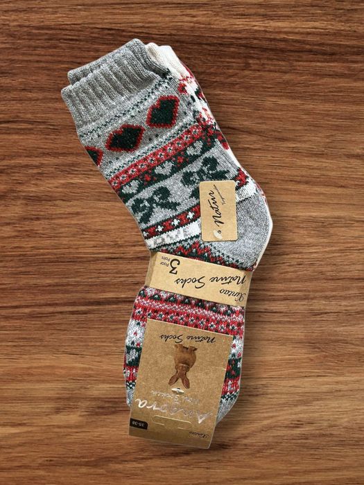 Skarpety damskie wełniane z angory 3 pary 30 zł