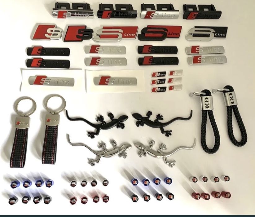 Шильдик эмблема значок Audi S-line на крило решетку sline емблема