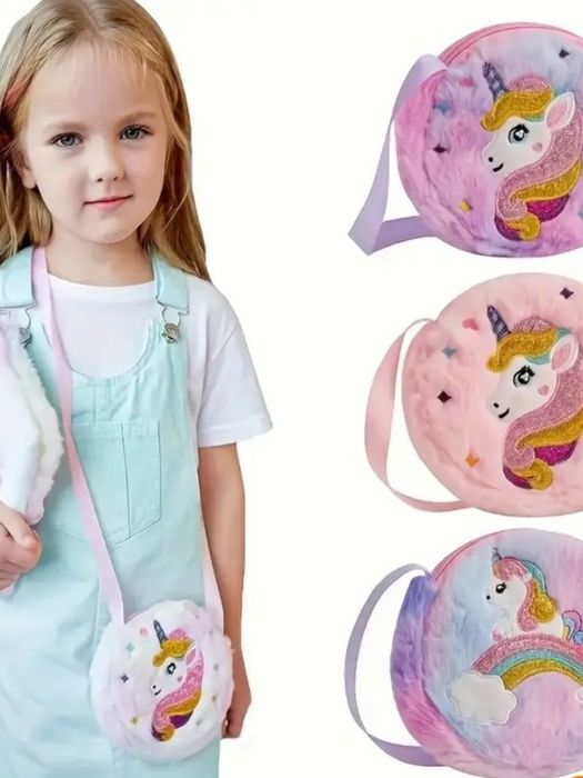 Плюшевая детская сумочка Единорожка для девочек моднец.