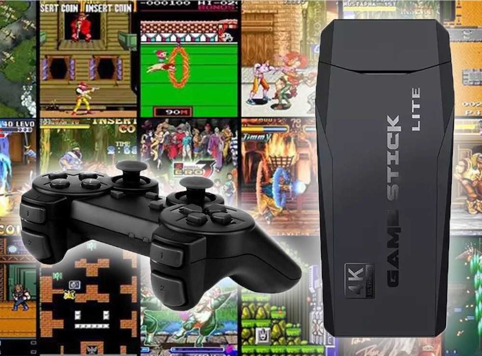 Consola de jogos retro com 2 comandos sem fio ligação hdmi