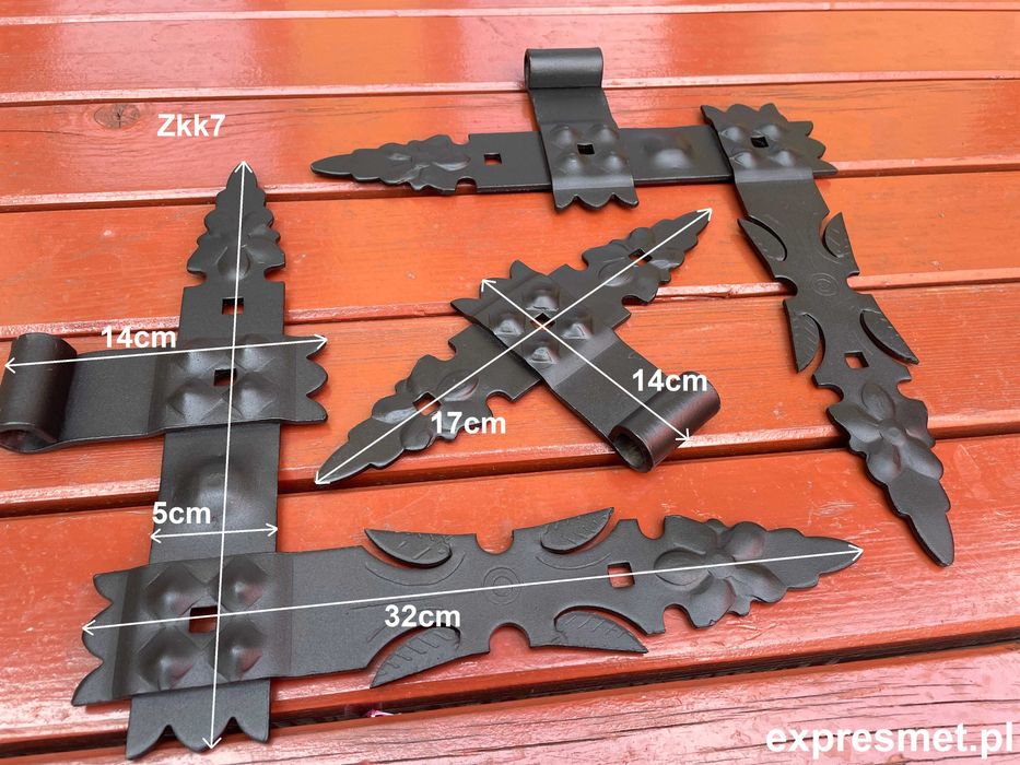 ZAWIAS KĄTOWY DO OKIENNIC DRZWI Ozdobny KUTY Czarny 400x300mm 3szt hak
