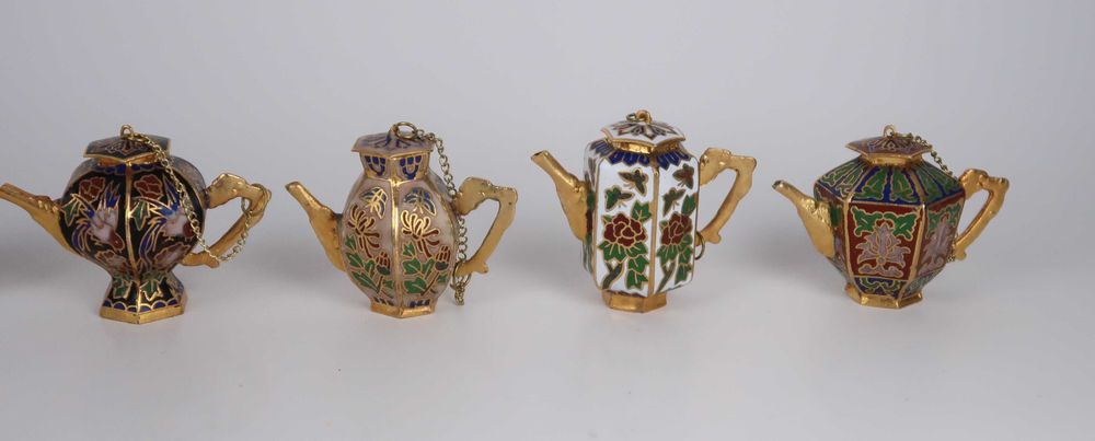 Lote de 6 bules miniatura Cloisonné
