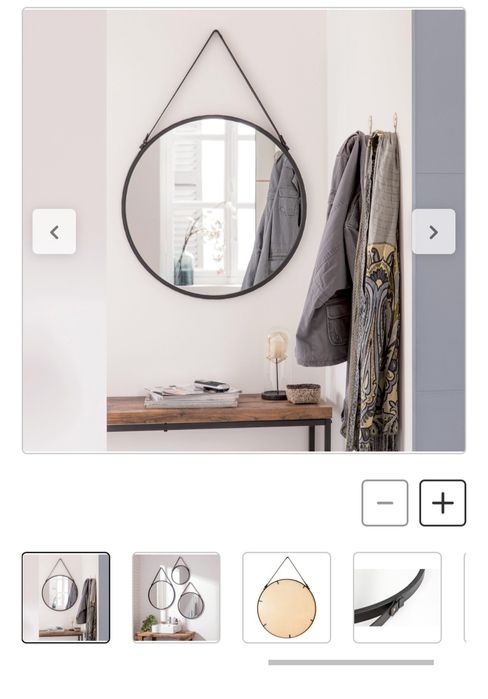 Okrągłe lustro na pasku 55 cm