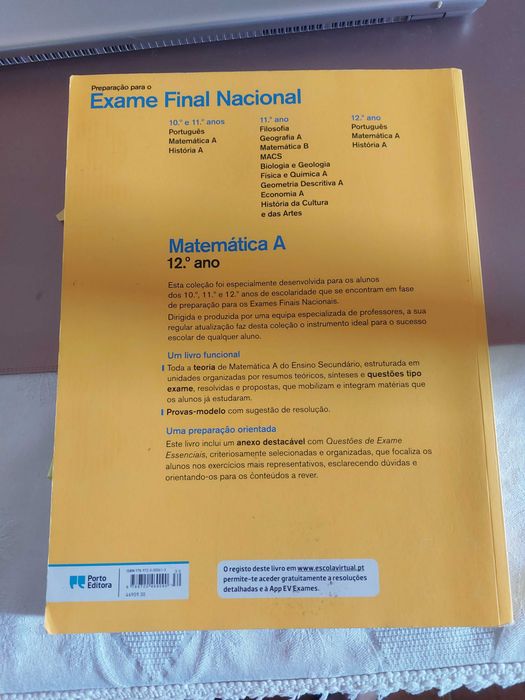 Livro "Preparação para o exame de Matemática A" - 2018