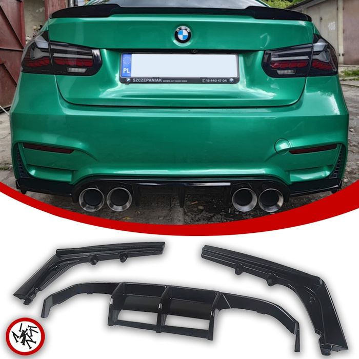 BMW F30 F31 Dokładka Tylnego Zderzaka Dyfuzor M3 Look Czarny Połysk