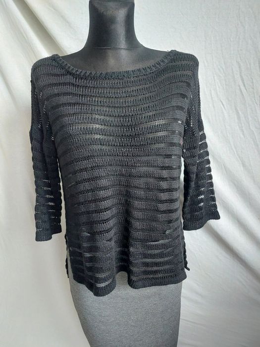 Ażurowy czarny sweterek h&m