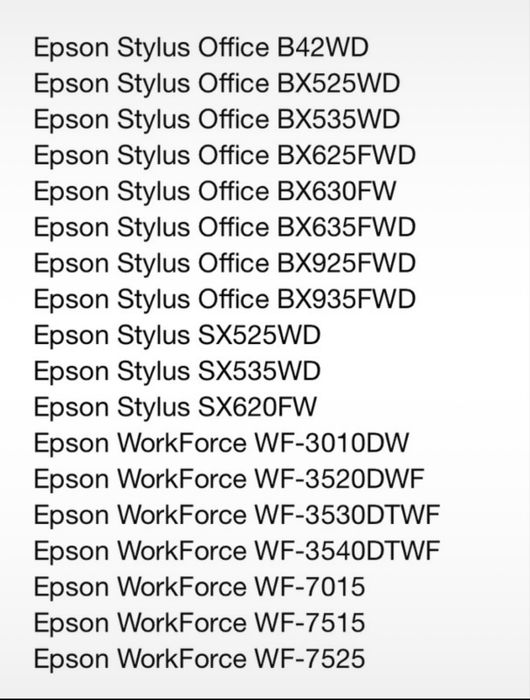 Tinteiros compativeis com impressora Epson