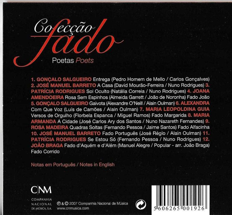 Colecção Fado 1 (Poetas)