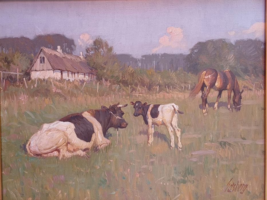 Stary obraz na płótnie SOREN EDSBERG ANDERSEN 1945 - 2021