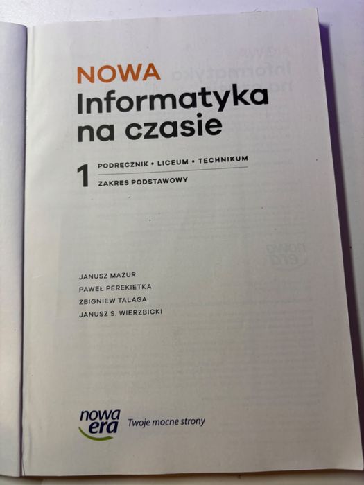Informatyka na czasie 1, podrecznik