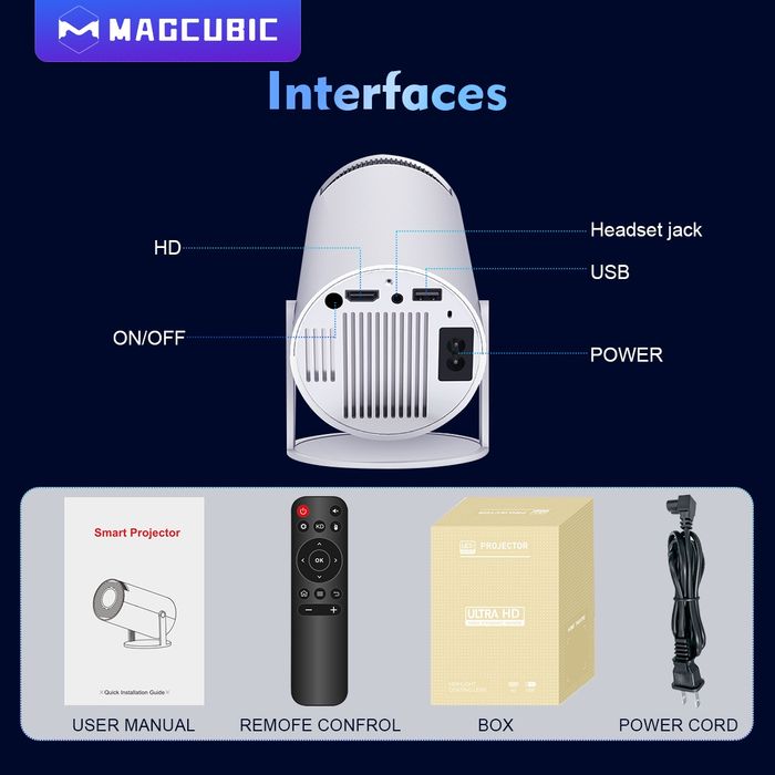 Projektor Pro 4K ultra HD WiFi6 BT5.0 Netflix Android 11 kino 290 ANSI