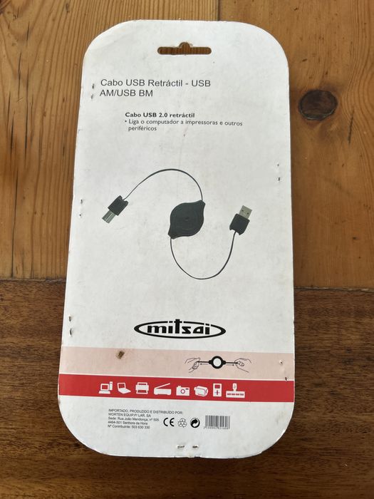 Cabo usb 2.0 retractil am/usb bm