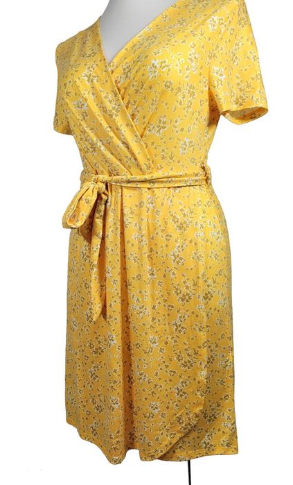 Nowa żółta sukienka 40,L/42,XL wzór w kwiatki BonPrix BPC na lato