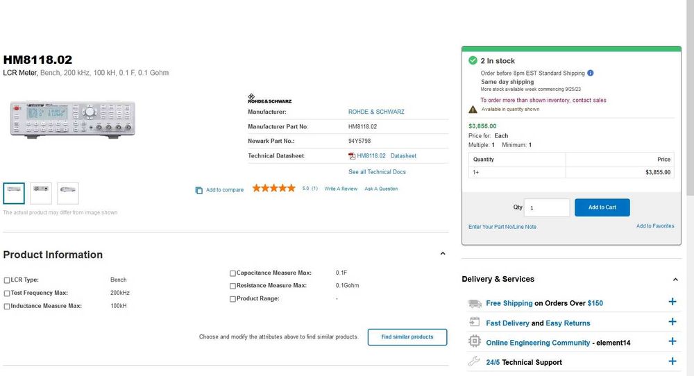 LCR-метр Rohde & Schwarz HM8118 (измеритель иммитанса): 253 грн ...