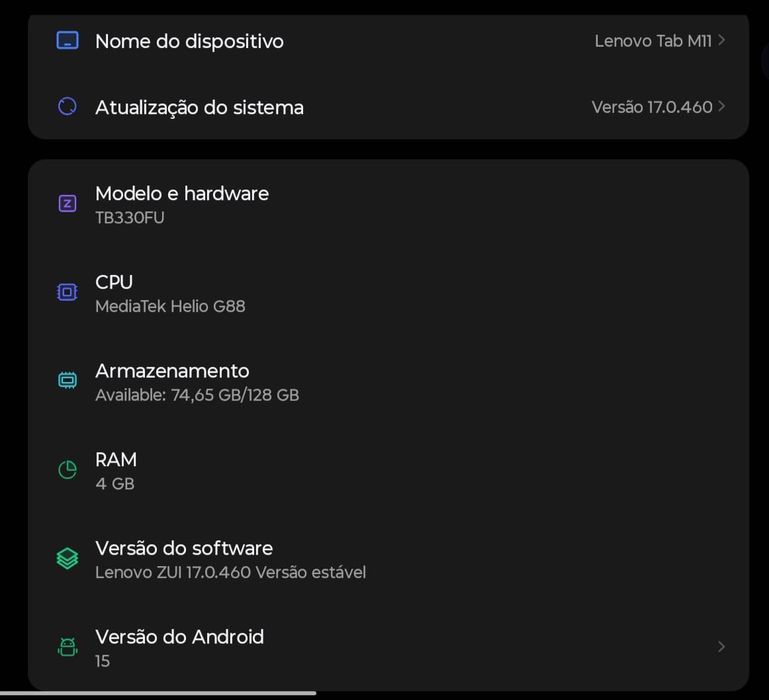 Lenovo Tab M11 + Caneta + Capa (com Garantia e Caixas)