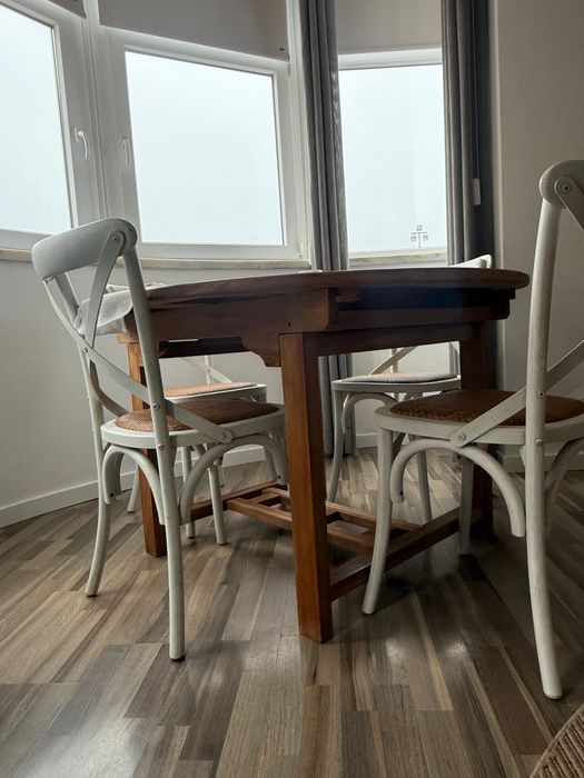 Mesa redonda extensível madeira 120cm-180cm